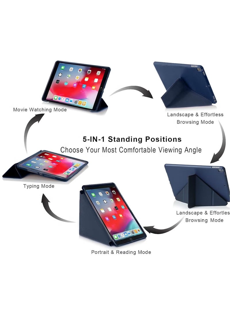 iPad 10.2 Inch Case for iPad 9th Generation 2021, iPad 8th Generation 2020 & iPad 7th Generation 2019, 5-in-1 Multiple Viewing Angles, Auto Wake/Sleep Soft Back Cover, Sky Blue