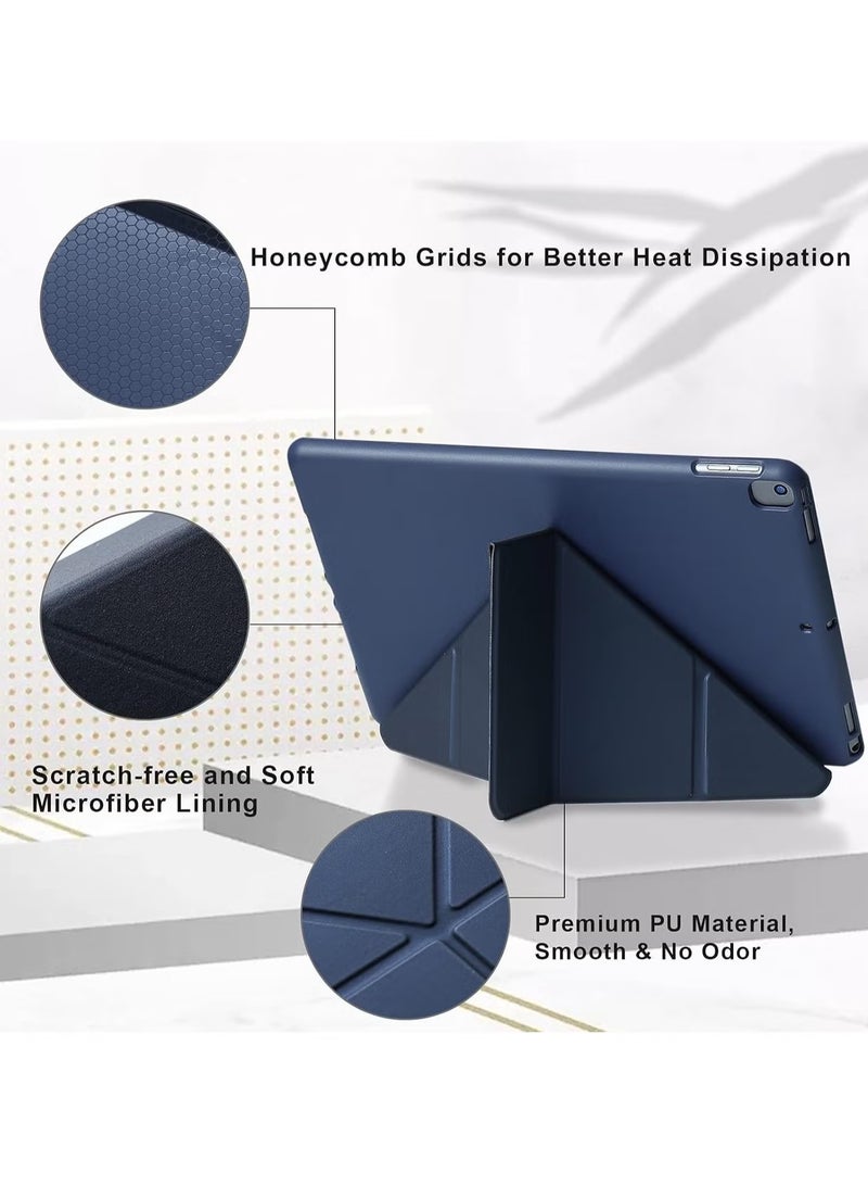 iPad 10.2 Inch Case for iPad 9th Generation 2021, iPad 8th Generation 2020 & iPad 7th Generation 2019, 5-in-1 Multiple Viewing Angles, Auto Wake/Sleep Soft Back Cover, Sky Blue