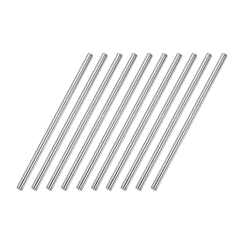 304 Stainless Steel Round Rod Bar Stock 3mm x 150mm 10 Pcs Solid Shaft for DIY - Image 1