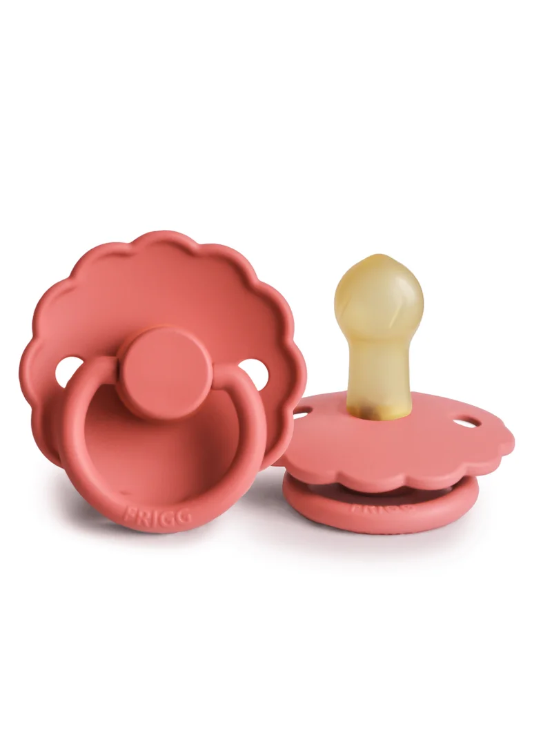 FRIGG Daisy - Round Latex Pacifier 0-6 Months - Poppy - Size 1