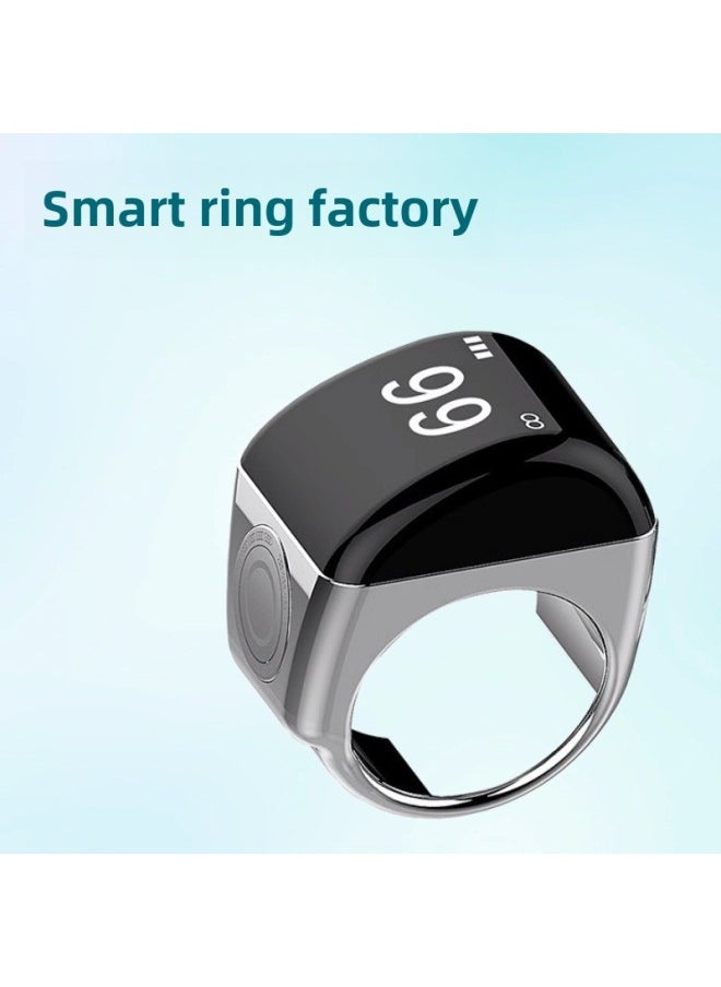 Generic Cross Border Equantu Style Smart Ring Counter Time Reminder Smart Ring Counter Ring-Color:Zinc Alloy Black 22mm  - Image 4