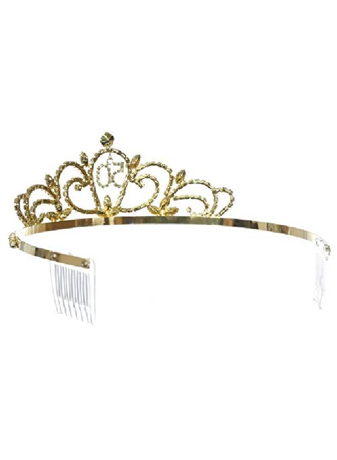SAMKY Gold Birthday Party Rhinestone Crystal Tiara Crown 50Th Fifty Fiftieth T1318 - Image 4