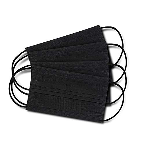 ASGARD Nonwoven Fabric Disposable Multilayer Protective Mask (Black, Pack of 50) for Unisex - Image 3