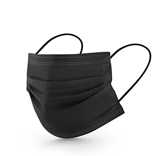 ASGARD Nonwoven Fabric Disposable Multilayer Protective Mask (Black, Pack of 50) for Unisex - Image 2
