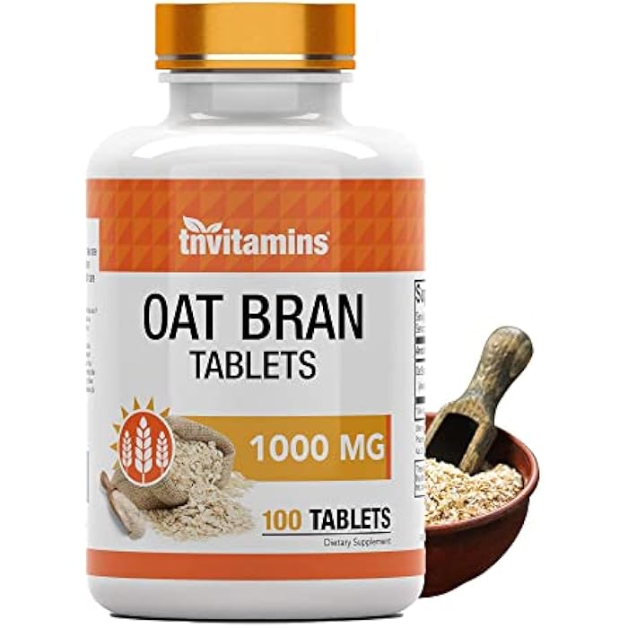 tnvitamins Oat Bran Tablets | 100 Tablets x 1,000 MG per Tablet | Oat Fiber Tablets | Soluble & Dietary Fiber Supplement | Supports Digestive Health * | High Potency Formula - Image 1