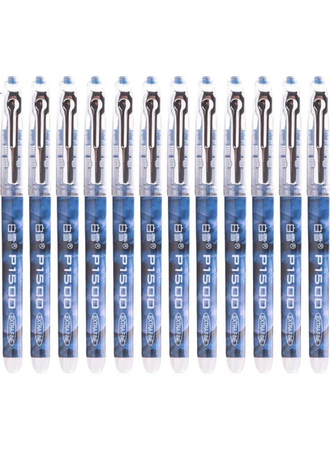 Snowhite 【Back To School Essential】Snowhite P1500 Liquid Ink Ballpoint Pen Needle Tube Neutral Pen Student Colorful Signature Pen Great Writing Water Pen 0.5Mm Ink Blue 12Pcs/Box - Image 2