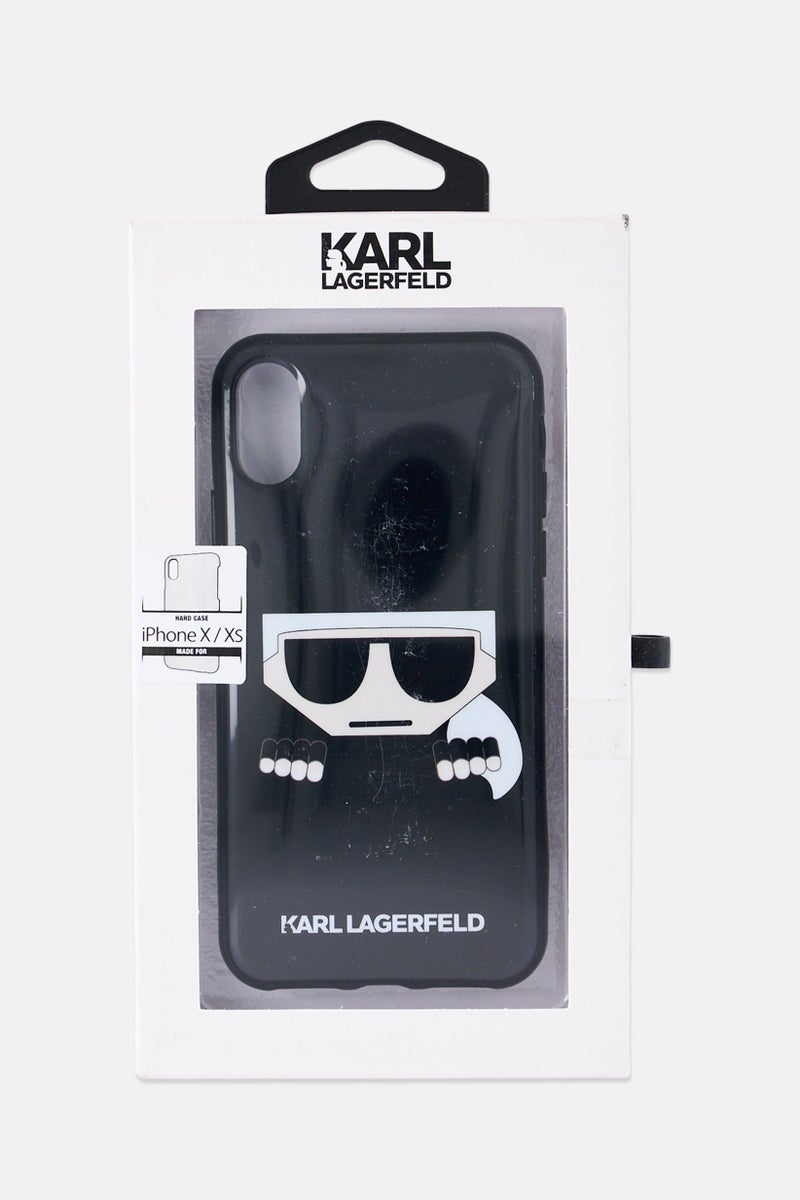 Karl Lagerfeld Brand Logo iPhone X/XS Hard Case, Black - Image 2