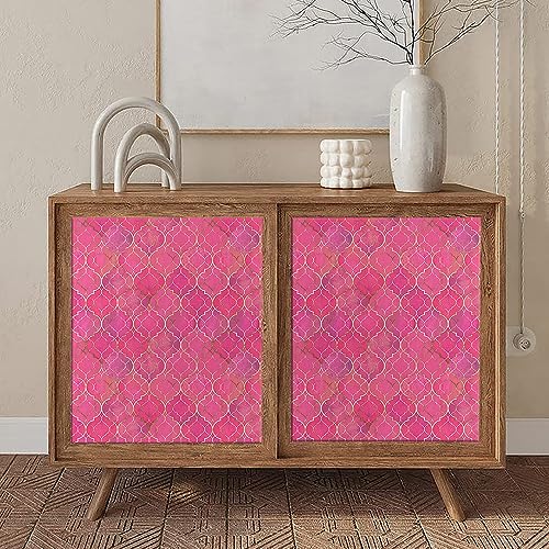 MuralPeel Modern Pink/Golden Krystal Mosaic Peel and Stick Wallpaper Self Adhesive Removable Easy Peel Off Stick on Wall Paper for Bedroom Cabinet Renter Friendly - Image 5