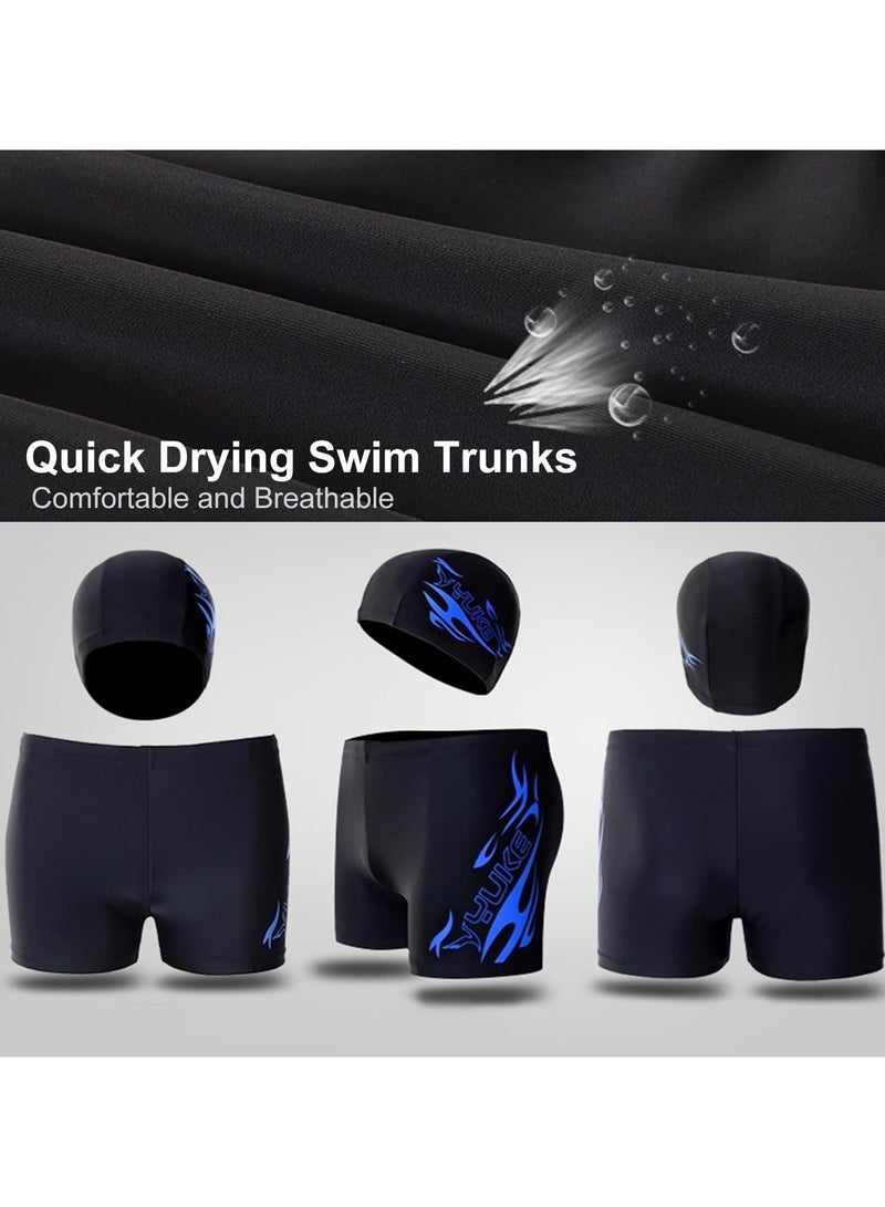 YUKE 6Pcs Swim wear Set,Men's Swimwear Set,Swimming Trunks,Swim Goggles,Swim Cap,Ear Plugs,Nose Clip,Swim Bag.Adult Swimwear,Beach Essentials for Summer Fun.(Silver) - Image 4