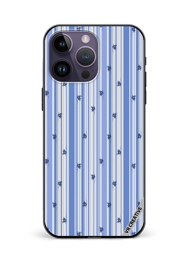 VR CREATIVE Protective Case Cover For Apple iPhone 15 Pro Max Stripe Stencil Floral With Polka Dots Design Multicolour - Image 1