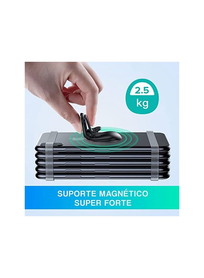 OMIRA Car Phone Holder Magnetic Clip L-Bracket, Omira Aluminum Alloy Portable Car Phone Mount Non-Adhesive Automobile Air Vent Metal Holder For Iphone Android Black - Image 4