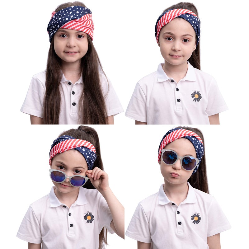 JOYIN 5 Pcs Patriotic Accessories of a US American Flag Headband, 4 Leather Earrings for 4th of July Celebration, Independence Day Themed Party Dress-up - Image 4