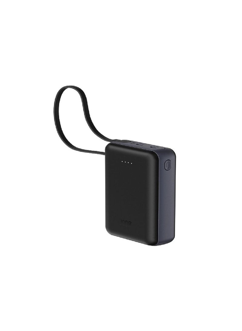 جودا باور بانك بسعة 20000 ملي امبير بقوة 20 واط بي دي مع كيبل مدمج تايب سي تصميم نحيف ومثالي للتنقل اسود - Image 1