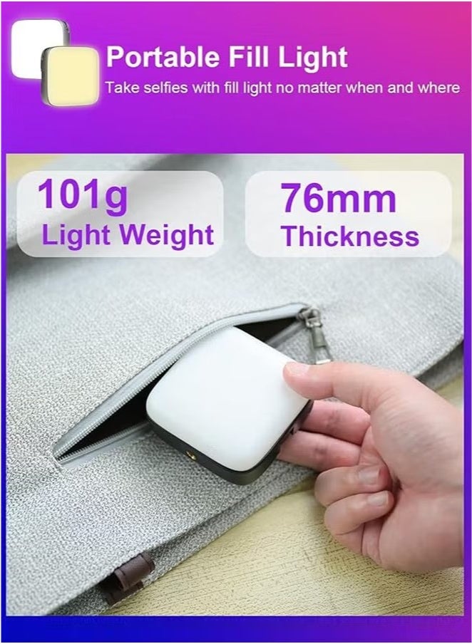 LED Video Light for Phone & Laptop with Clip | Adjustable Selfie Fill Light with 3 Colors, 60 LED Beads, Compact Portable Light for Video Call, Vlogging, Makeup, TikTok, Compatible with Camera, iPhone, Computer – Includes 3 Rechargeable AAA Batteries  - Image 4