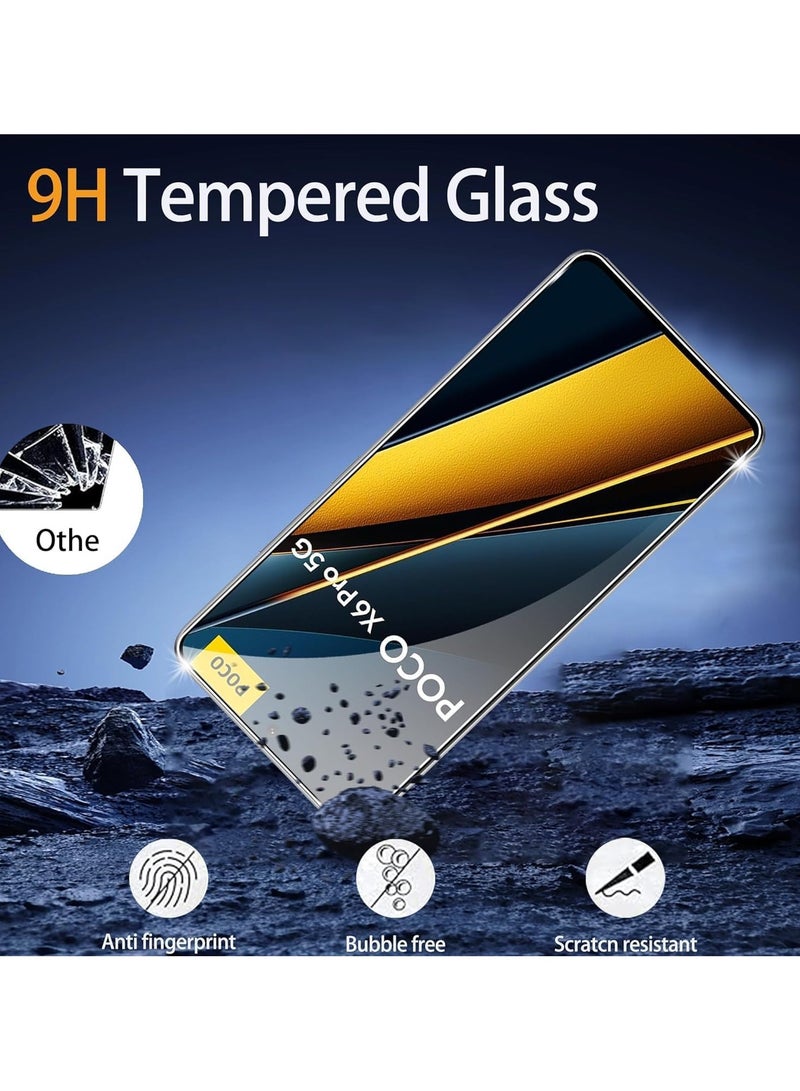 General 2+2 Pack Compatible with Xiaomi Poco X6 Pro Screen Protector with Camera Lens Protector, 9H Hardness Anti-Scratch Tempered Glass flim,Anti-Fingerprint,Anti-Scratch  - Image 2