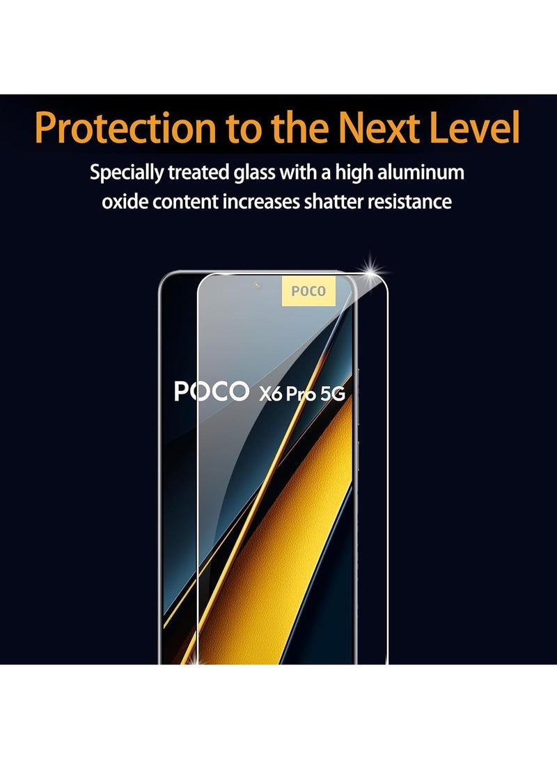 General 2+2 Pack Compatible with Xiaomi Poco X6 Pro Screen Protector with Camera Lens Protector, 9H Hardness Anti-Scratch Tempered Glass flim,Anti-Fingerprint,Anti-Scratch  - Image 5