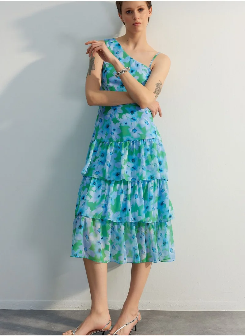 trendyol One Shoulder Ruffle Dress