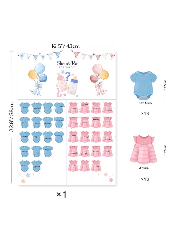 لوحة كشف جنس الطفل مع ملصقات مجموعة ألعاب تصويت حفلة استقبال المولود - Image 2