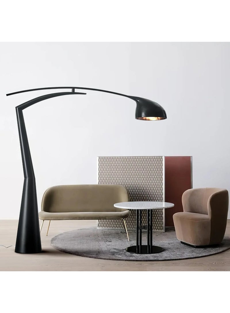 Floor Lamp Modern Black Arc Floor Lamp - FRP Material Artistic Decorative Standing Lamp with Soft Ambient Lighting, Ideal for Living Room & Bedroom, Middle East Luxury Home Decor & Stylish Interior Accent Light - Image 5