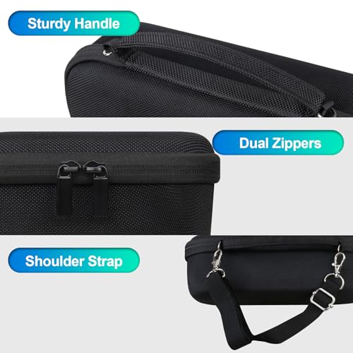 BOVKE Carrying Case for Beats Pill - Portable Bluetooth Speaker, New Beats Pill Wireless Speaker Travel Holder Bag with Extra Mesh Pocket for Charging Cables, Accessories, Black+Black - Image 4