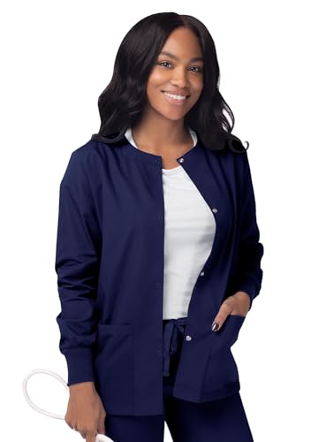 Sivvan Scrubs for Women - Front Snap Warm - Up Jacket - S8306 - Navy - M - Image 1