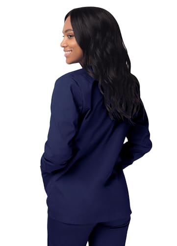 Sivvan Scrubs for Women - Front Snap Warm - Up Jacket - S8306 - Navy - M - Image 2