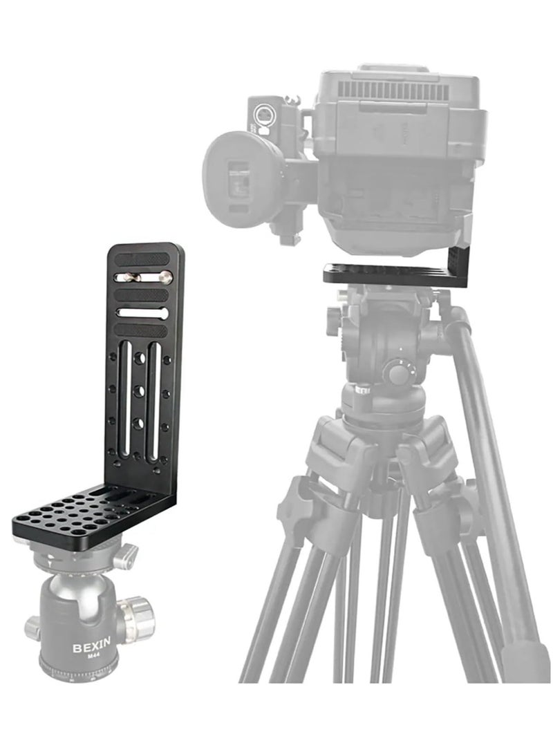 SOLARAE L Camera Bracket, Vertical Horizontal Switching Tripod Quick Release Plate Universal for DSLR Camera for Canon for Nikon for Sony for DJI for Osmo for Ronin for Zhiyun Stabilizer Tripod Monopod - Image 1