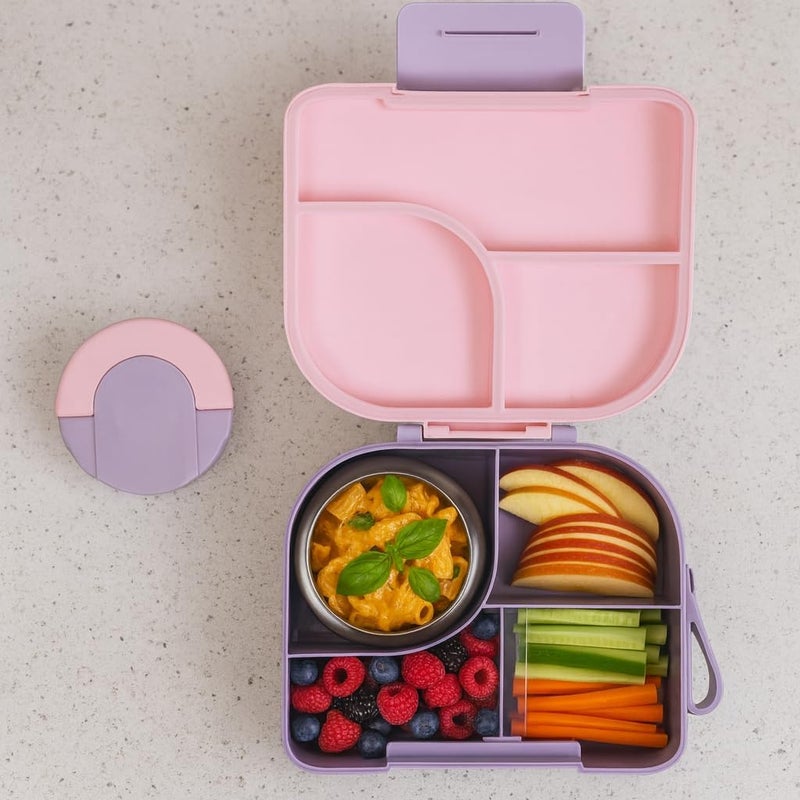WIGGLY WHHALE Kids Bento Lunch Box 1600ml with Food Jar – Leakproof School Lunch Box for Kids, 4 Compartments, BPA-Free, Lightweight, Insulated Jar Included - Image 2