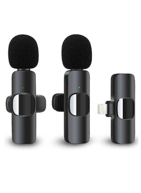 Wireless Lavalier Microphone for iPhone iPad, Plug-Play Wireless Mic for Recording, Live Stream, YouTube, TikTok, Facebook