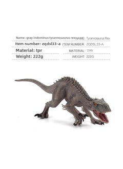 Supply Simulation Jurassic Dinosaur Model Tyrannosaurus Dragon Fast Raptors TPR Desktop Static Ornaments-Color:ZQDSL33-A Gray 222g