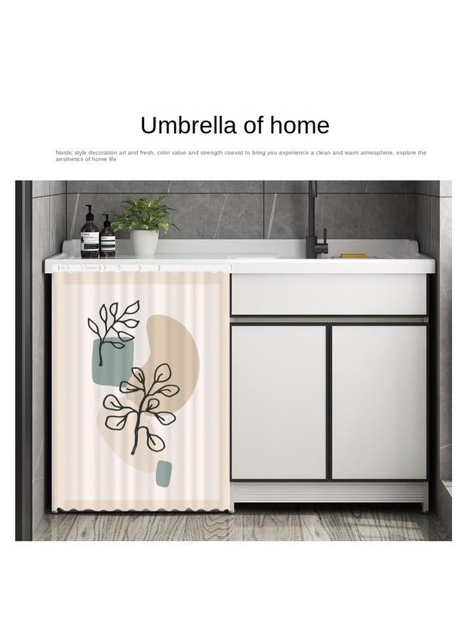 Bluejw Ins Shelter Curtain Velcro Dust-proof Self-adhesive Kitchen Cabinet Shelter Curtain Mirror Ugly-covering Curtain Cabinet Curtain Punch-free Half Door Curtain - Image 4