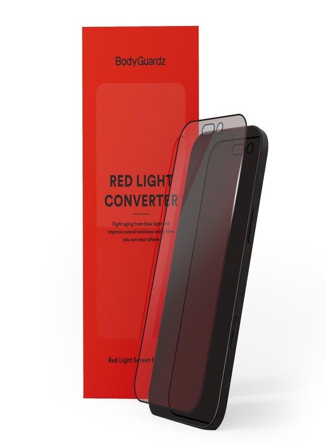 BodyGuardz Red Light Converter Compatible with iPhone Screen Protector - Extreme Impact Protection With Red Light Conversion - Easy Install - 9H Hardness - Case Friendly (for iPhone 16/15-6.1 inch) - Image 1