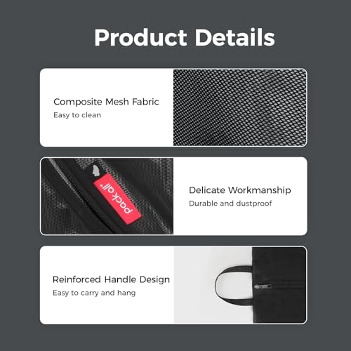 pack all حقيبة أحذية كبيرة الحجم للسفر، حقيبة أحذية مقاومة للماء للجيم، حقيبة أحذية كرة القدم مقاومة للرائحة للرياضة (أسود، عبوة 2) - Image 2