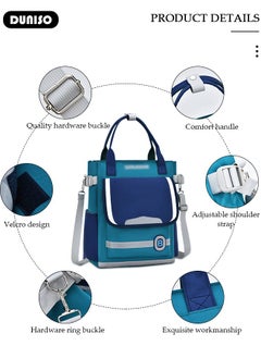 DUNISO Oxford Cloth 3 Layers Primary School Kids Backpack,Portable Multifunctional Book Bag With Adujustable Strap,Waterproof Large Capacity Lightweight School Book Bag with Reflective Strips and Bottle Side Pockets for Aged 7-15 Boys,Suitable for Outing And School  - Image 2