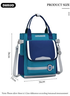 DUNISO Oxford Cloth 3 Layers Primary School Kids Backpack,Portable Multifunctional Book Bag With Adujustable Strap,Waterproof Large Capacity Lightweight School Book Bag with Reflective Strips and Bottle Side Pockets for Aged 7-15 Boys,Suitable for Outing And School  - Image 4