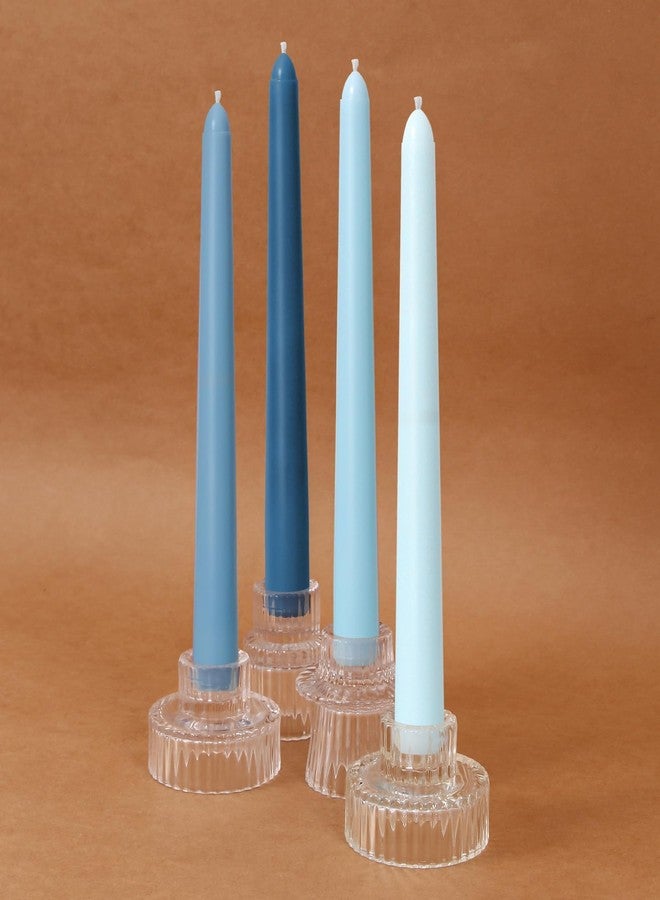 Viyffo 10 Inch Taper Candles Blue Set of 12 Unscented, Dripless, Smokeless Long Tall Tapered Candlesticks Wedding Home Decor Dinner-Natural Color Series - Image 5