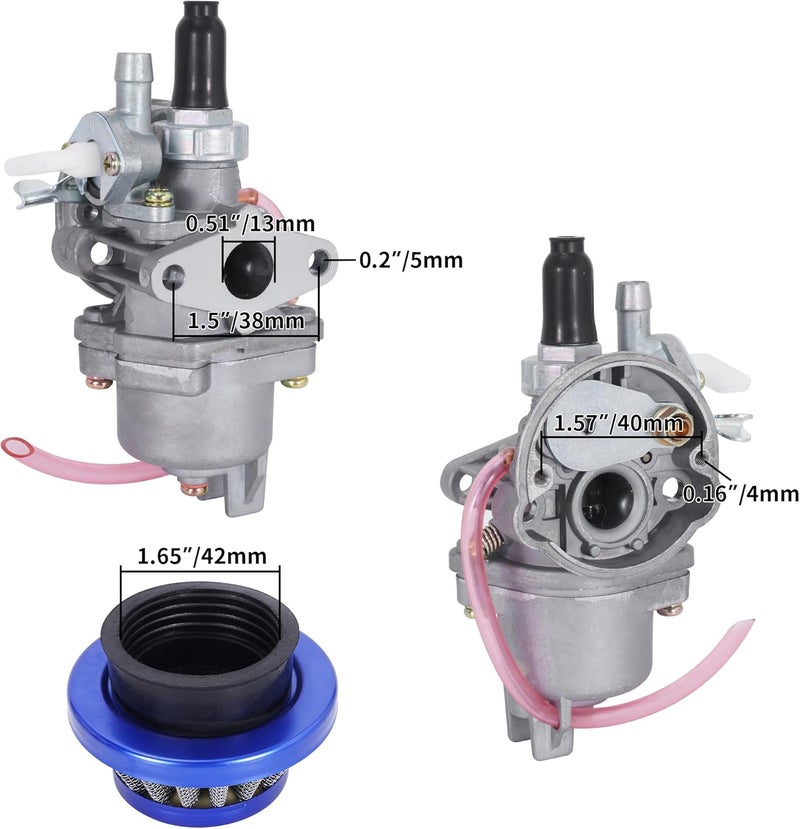 MTATCN Air Filter Stack Carburetor Replacement for 2 Stroke 47cc 49cc Mini ATV Quad Dirt Pocket Bike - Image 2