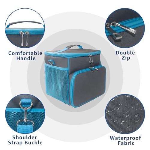 JAYOBGO Carry Bag for Bissell SteamShot Steam 39N7V39N7A Cleaner Handheld Steam Cleaner attachments Adjustable Compartments Large Storage Bag for bissell steamshot accessories Bag Only Gray Blue - Image 3