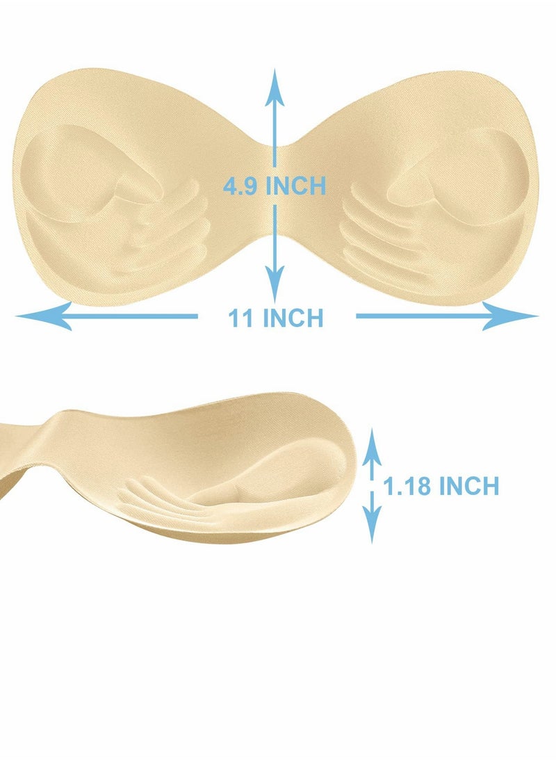 SYOSI - 6 Pieces Bra Pads, Insert Cup Replacement, One Piece Massage Granule Breast Foam Palm Rest Pads for Bikini Tops Swimwear Sports Underwear Spacers(Beige, Black, White) - Image 1