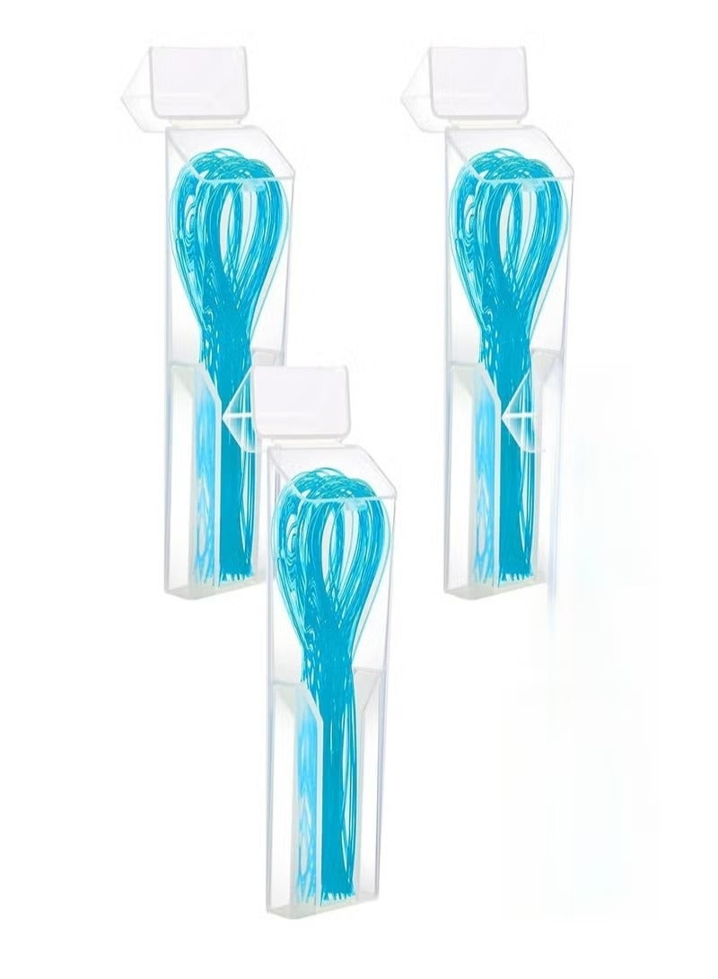 105 Count Dental Floss Threader for Bridges 3 Pack Floss Threaders for Braces Bridges and Implants, Blue