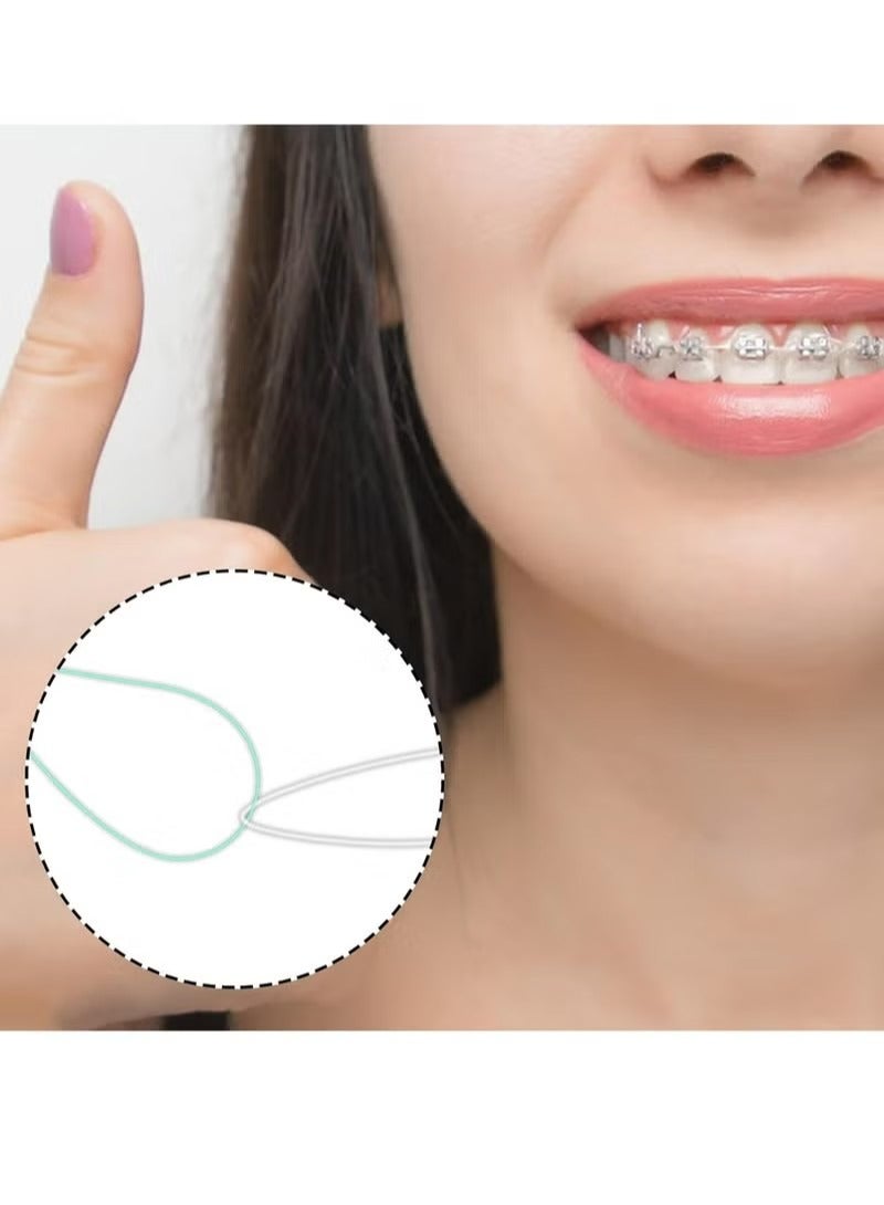 105 Count Dental Floss Threader for Bridges 3 Pack Floss Threaders for Braces Bridges and Implants, Blue