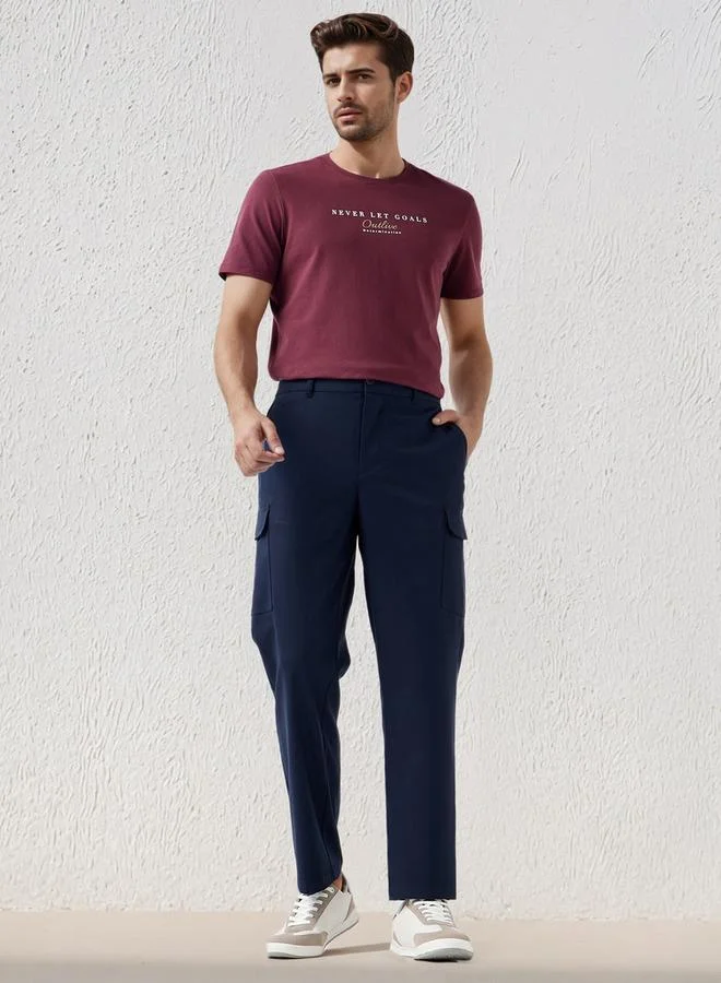 Iconic Iconic Men Slim Fit Crew Neck Short Sleeves Printed T-shirt