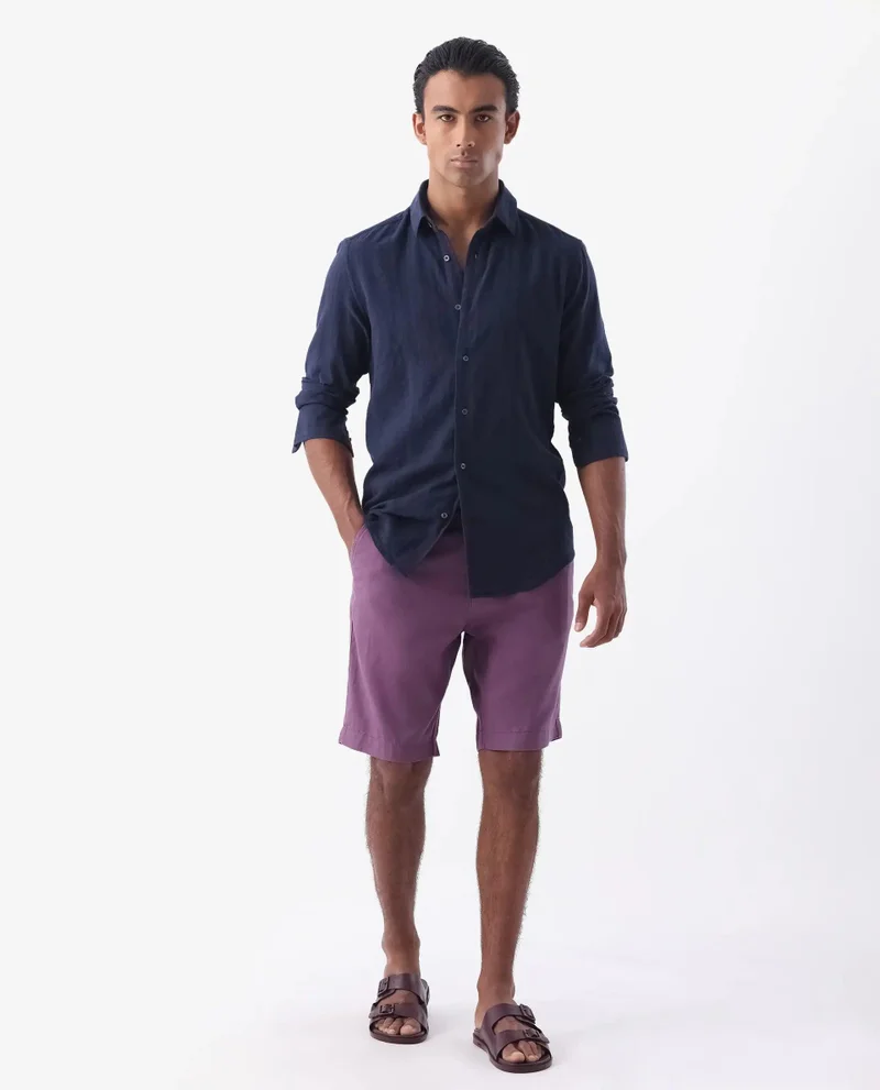 Rare Rabbit Men's Linen Blend Shorts
