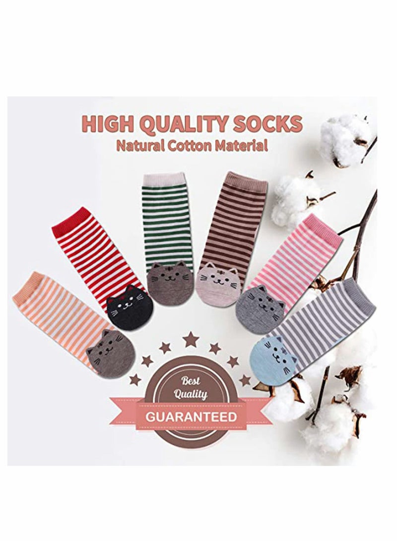 Y&D Women Socks, Girl Cartoon Animal Cute Casual Cotton Novelty Crew Winter Athletic Warm Hiking Soft Thick Mid Calf Socks Gifts, Running for Running, Cycling, Sports (6 Pairs) - Image 2