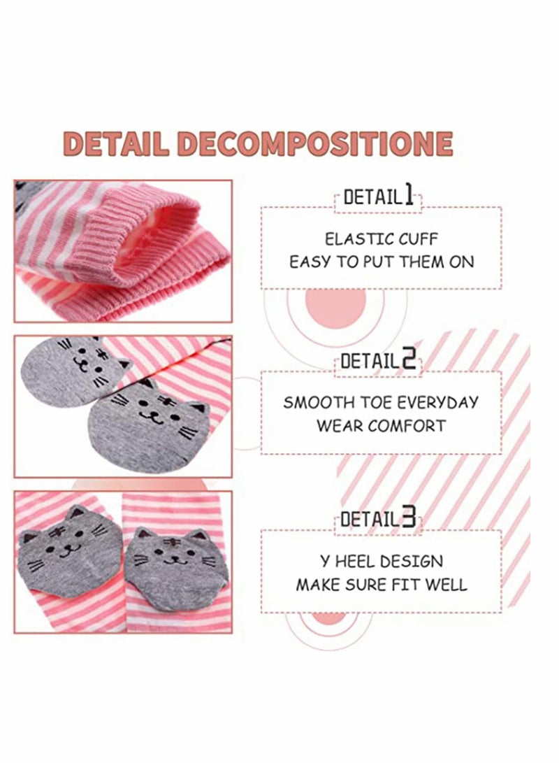 Y&D Women Socks, Girl Cartoon Animal Cute Casual Cotton Novelty Crew Winter Athletic Warm Hiking Soft Thick Mid Calf Socks Gifts, Running for Running, Cycling, Sports (6 Pairs) - Image 4