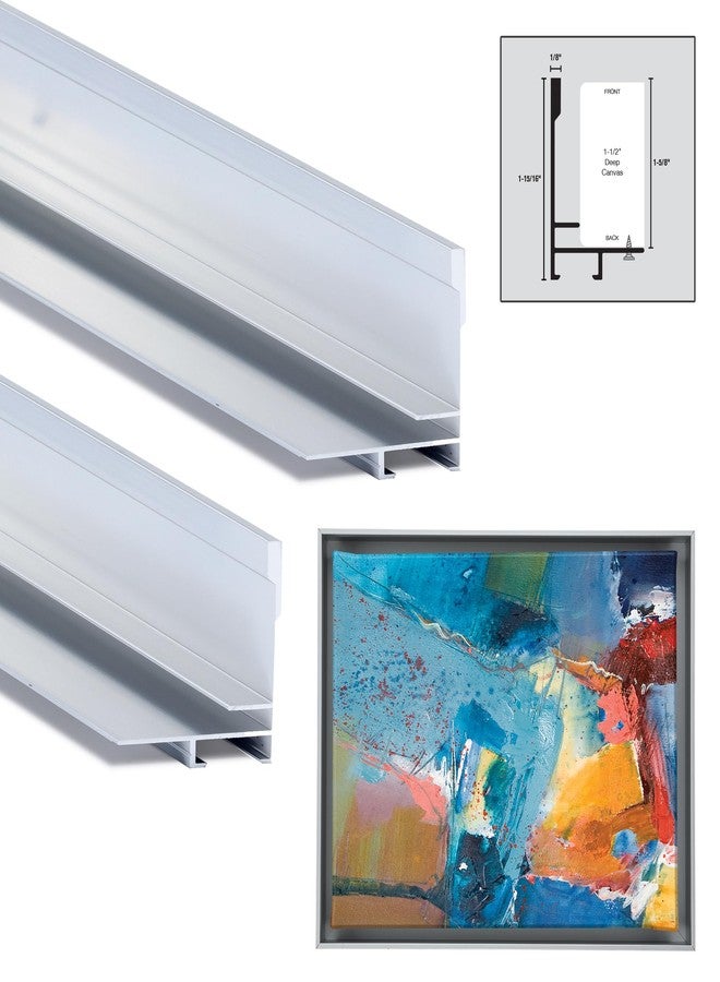 Creative Mark Illusions Metal Floating Frame Kit Pairs for Canvas - Silver - Two 10" Sides - Metal Frame Kit for 7/8 inch Deep Canvases - For Gallery Wall, Art Panels, Modern Décor - Image 2