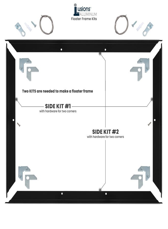 Creative Mark Illusions Metal Floating Frame Kit Pairs for Canvas - Silver - Two 10" Sides - Metal Frame Kit for 7/8 inch Deep Canvases - For Gallery Wall, Art Panels, Modern Décor - Image 5