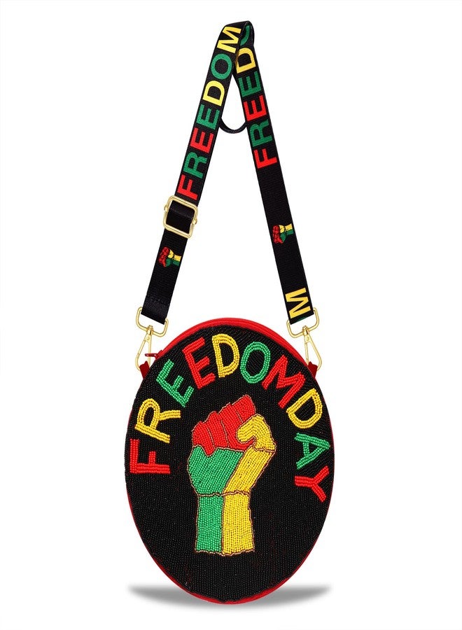 سيالكسهيني حقيبة يد نسائية مزينة بالخرز على الطراز الأفريقي، حقيبة كروسبودي، حقيبة كتف، هدية بمناسبة شهر التاريخ الأسود، زي أفريقي (النمط ب) - Image 1