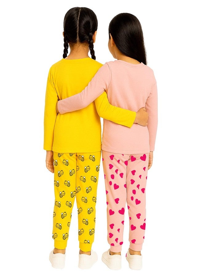 Kuchipoo Baby Girl Regular Fit Cotton T-Shirts and Pyjamas Set (KUC-PSUT-166, 12-18 Months, Multi-Colored) - Image 2