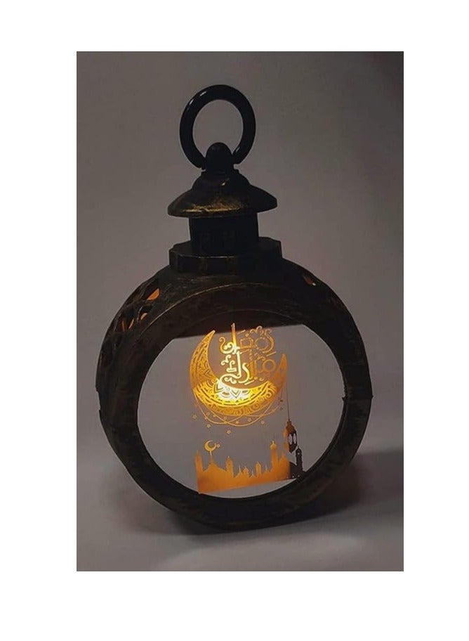 فانوس رمضان عيد معلق عتيق مع شمعة LED للمنزل فانوس شموع عتيق لليلة مهرجان رمضان للديكور الداخلي والخارجي (عتيق، 1) - Image 1